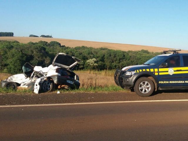 Homem morre e mulher fica ferida em acidente na BR-158, em Palmeira das Missões