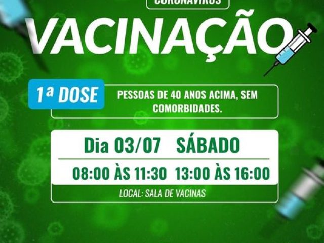 Sábado tem plantão de imunização contra Covid-19 em Campos Borges