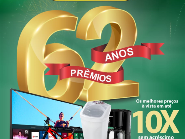 Campanha 62 anos, 62 prêmios Cotriel começa nesta segunda-feira, 04