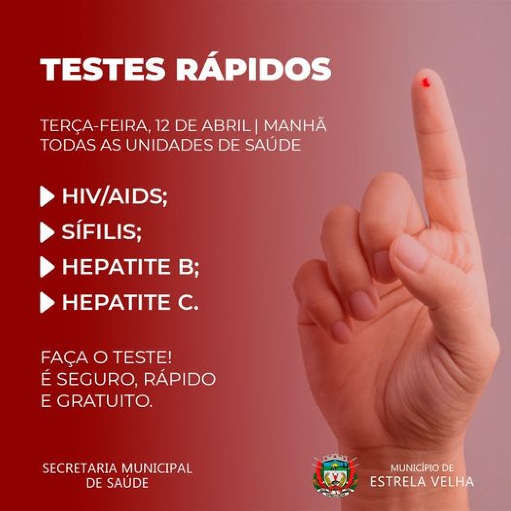 Estrela Velha disponibiliza teste rápido de HIV, Sífilis e hepatite
