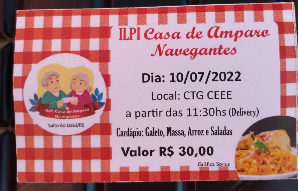 Almoço em benefício da Casa de Amparo Navegantes ocorre neste domingo, 10