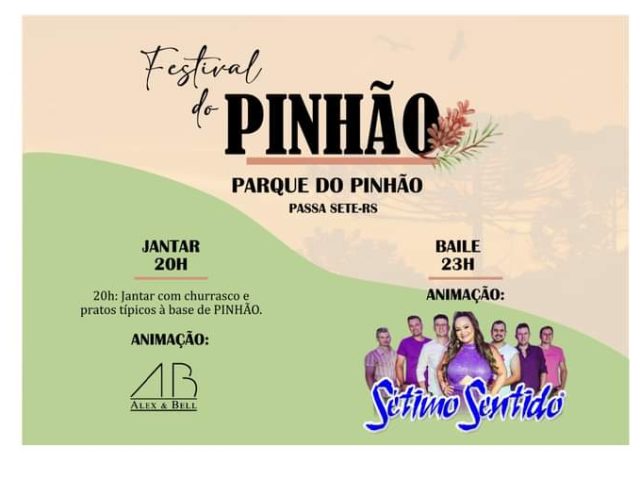 Festival do Pinhão ocorre dia 5 de maio, em Passa Sete