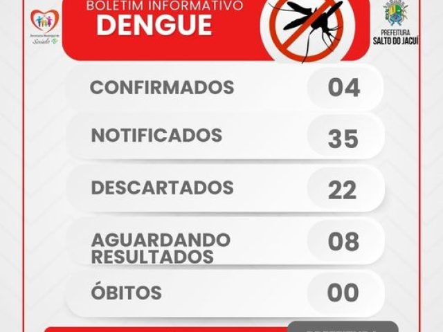Salto do Jacuí registra casos positivos de dengue