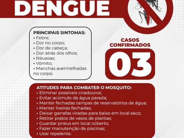 Estrela Velha registra três casos de dengue